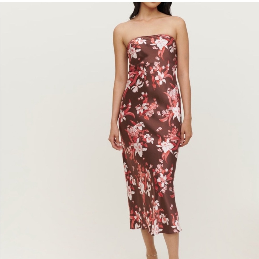 Reformation Joanne Silk Dress Size 2 in Hilo Print